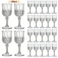 Plastic Crystal Champagne Goblets 48pcs Shatterproof Stackable 7oz Reusable Wine Glasses for Wedding Party Christmas Halloween Elegant