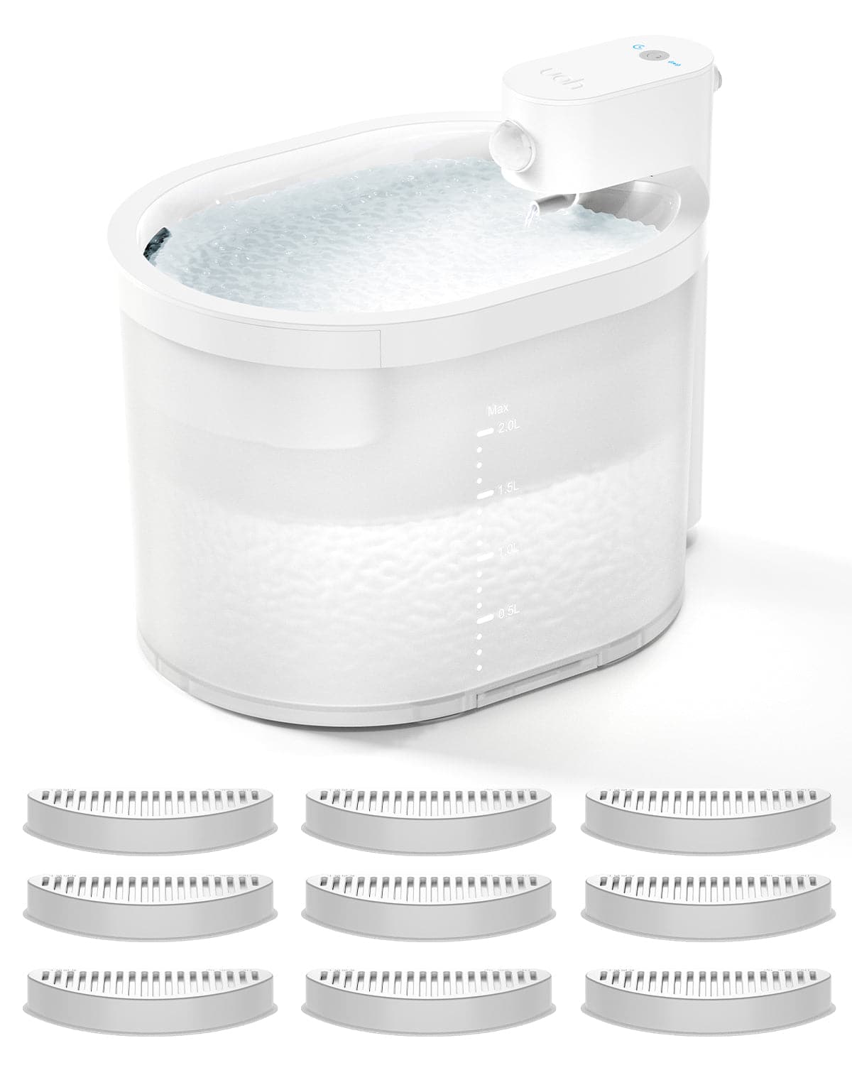 Cordless Automatic Cat Water Fountain 1*Fountain & 9*Filters