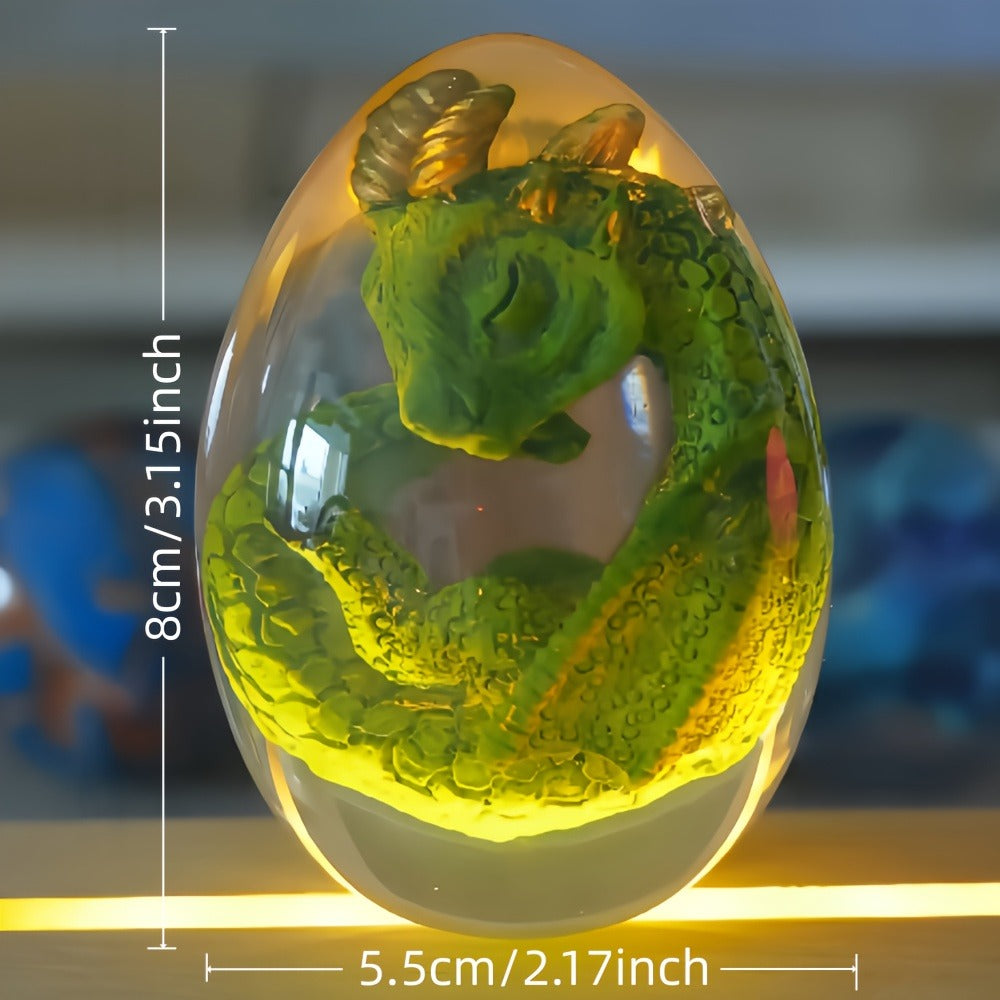 Dragon Egg Statue Transparent Resin Dragon Egg Figurine Dinosaur Souvenir Collectible Craft for Entryways, Bedrooms and Living Spaces