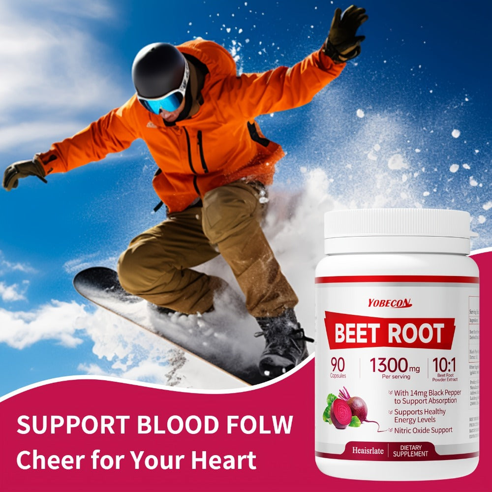 Beet Root Capsules 1300mg High Strength Vegetarian - Natural Nitric Oxide, Blood Flow for Bath Time, Home Spa and Personal Care