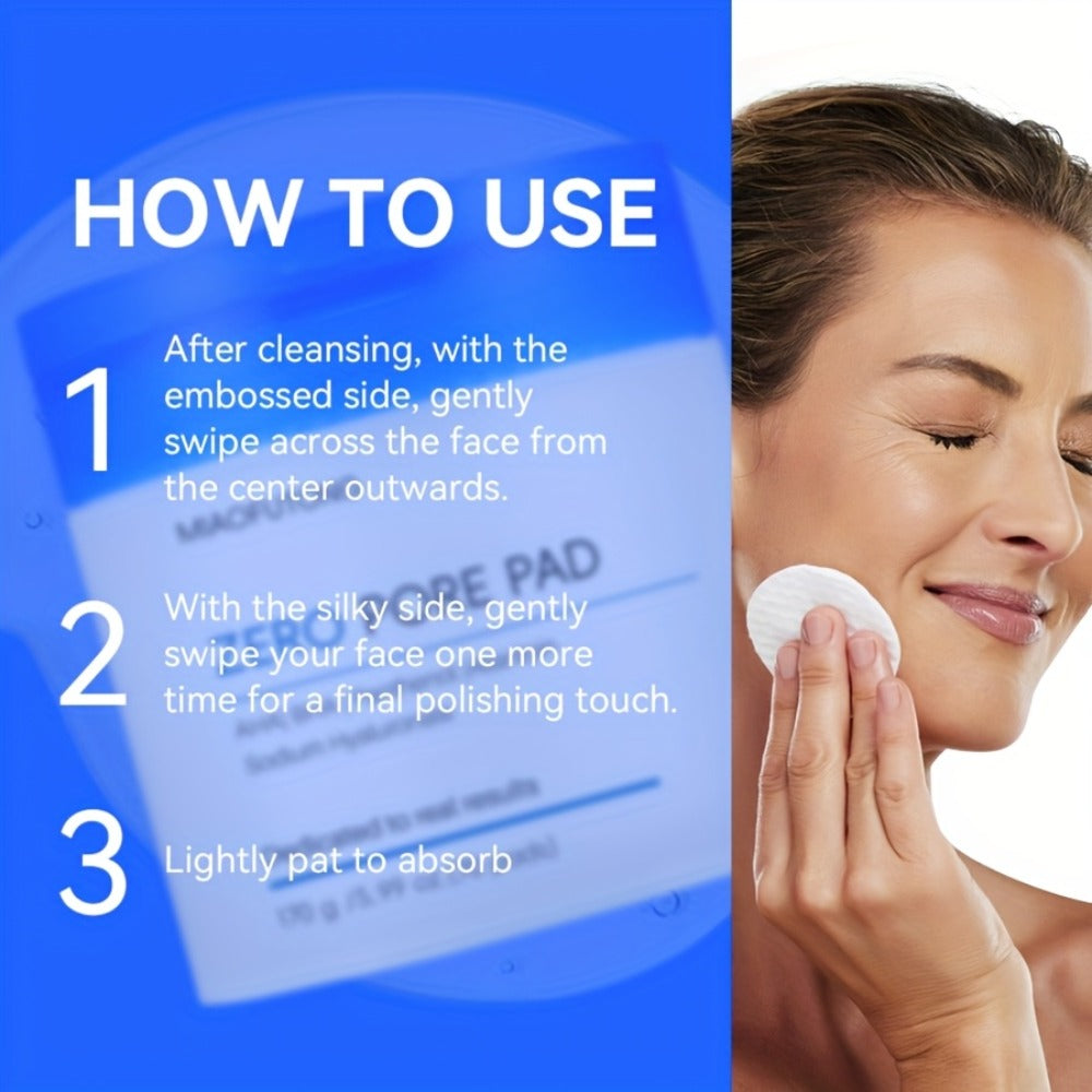 Exfoliating Cleansing Pads with Hyaluronic Acid & Rose Water 70 Count - Dual-Texture Deep for Bath Time, Home Spa and Personal Care