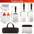 BBQ Grill Tool Set 8/17pcs, Teppanyaki Meat Press & Barbecue Accessories for Outdoor Camping, Kitchen & Parties