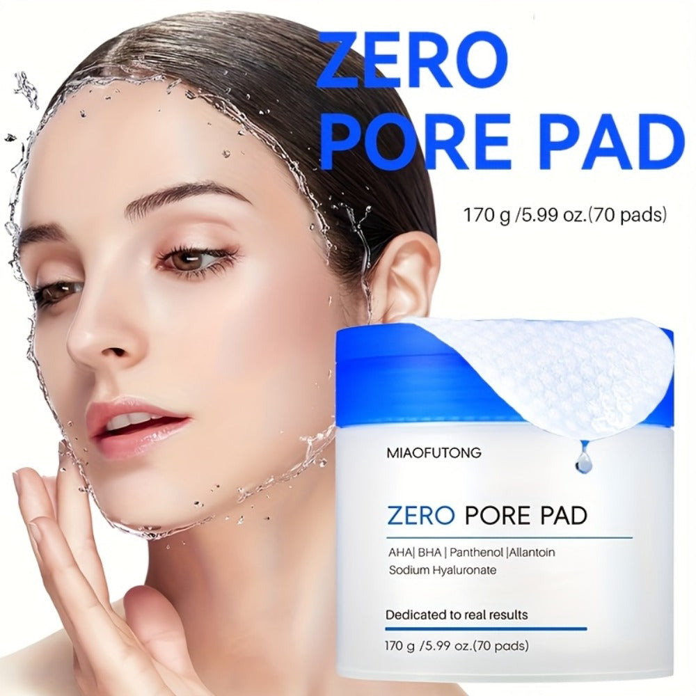 Exfoliating Cleansing Pads with Hyaluronic Acid & Rose Water 70 Count - Dual-Texture Deep for Bath Time, Home Spa and Personal Care