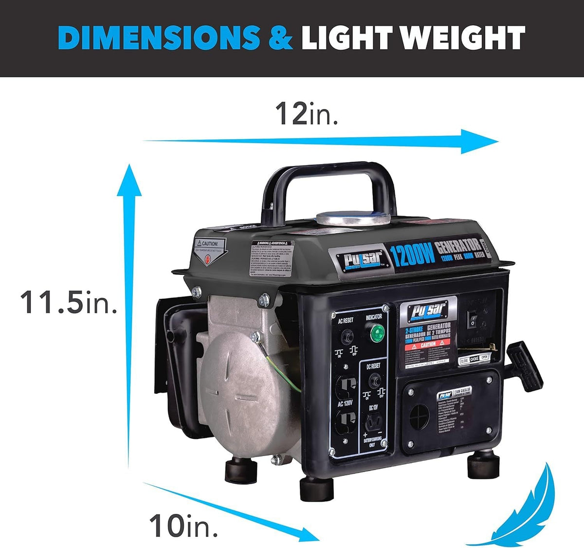 Portable Generator Gas Powered, Camping Emergency Tailgating Outdoor for Garden, Patio and Yard Use