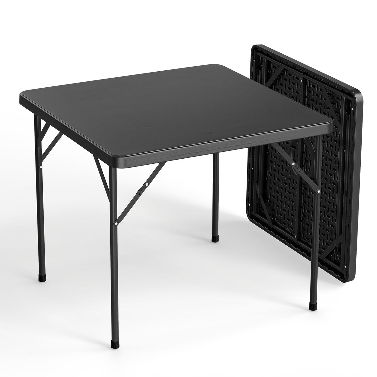 34-Inch Metal Folding Table with Waterproof Protection and Tool-Free Assembly for Kitchen