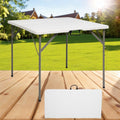 34-Inch Metal Folding Table with Waterproof Protection and Tool-Free Assembly for Kitchen