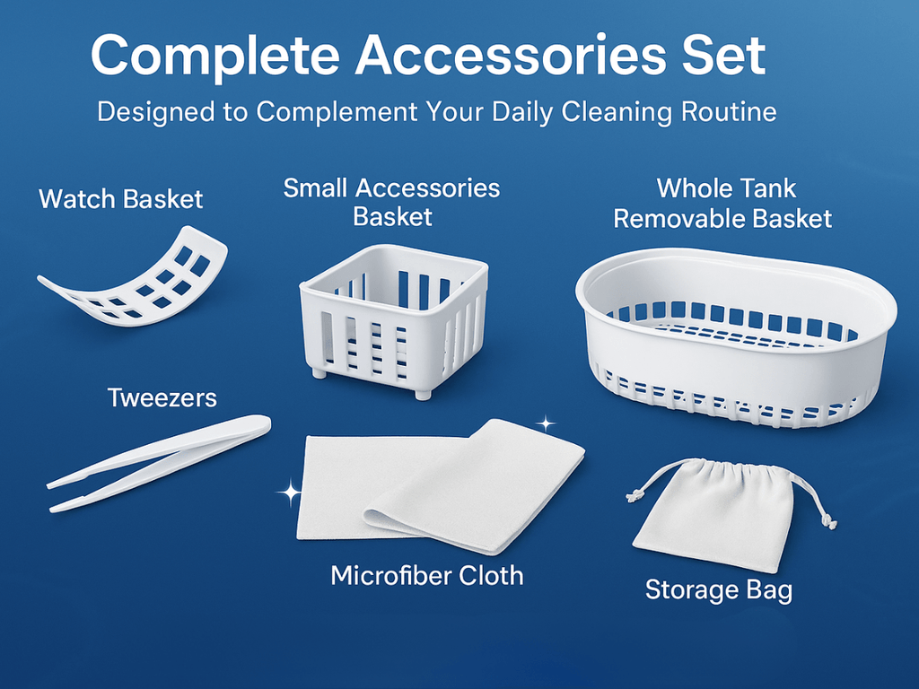 Ultrasonic Cleaner - Jewelry Machine 48000Hz Portable for Glasses Watches Dentures Rings - product detail view 12