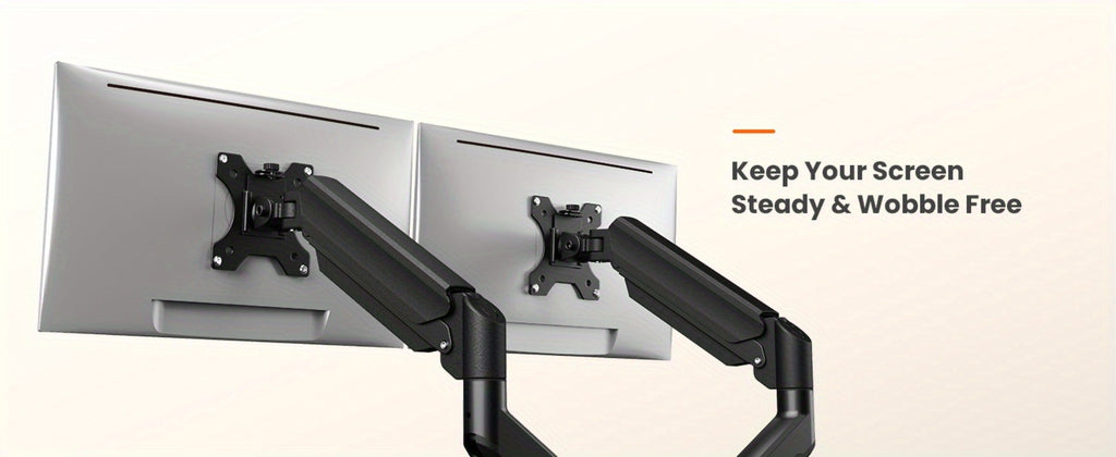Dual Monitor Stand for 32 Inch Screens, Full Motion Dual Monitor Arm with 180° Swivel Tilt 360° Rotation
