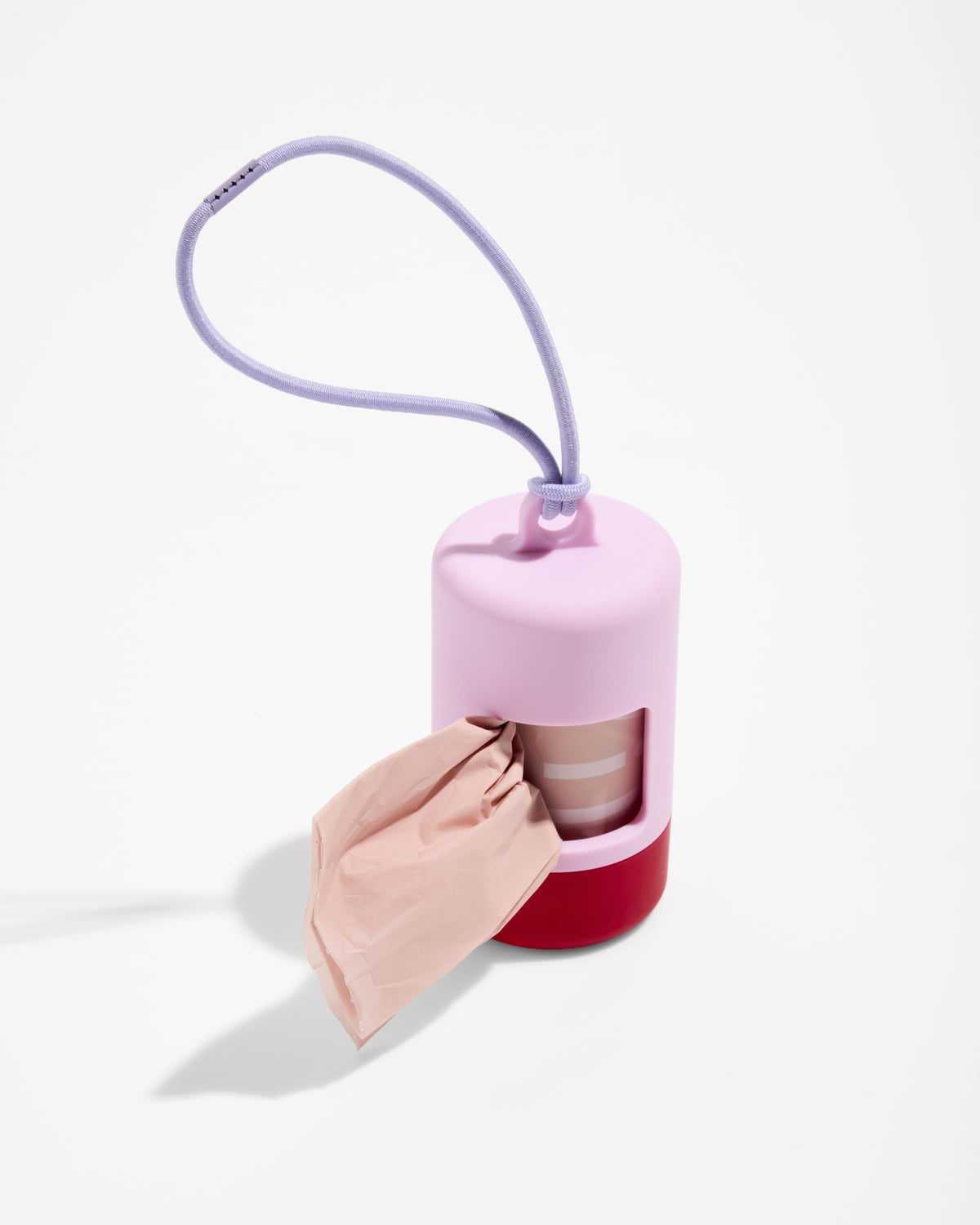 Leash-Attached Dog Waste Bag Dispenser Bubblegum