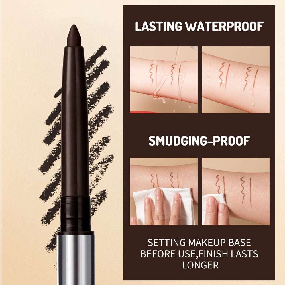 Quick-Dry Brown & Black Gel Eyeliner Pencil 3 Pack Waterproof Smudge-Proof, for Makeup, Travel and Everyday Vanity Use