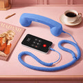 Anti-Radiation Phone Handset Retro USB-C Wired Receiver for Android, Built-in Mic, Grip, Plug-and-Play