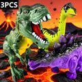 Interactive Dinosaur Toy Set 3 Pack with Walking, Roaring Sound & Lights, Electric T-Rex, Stegosaurus & Brachiosaurus