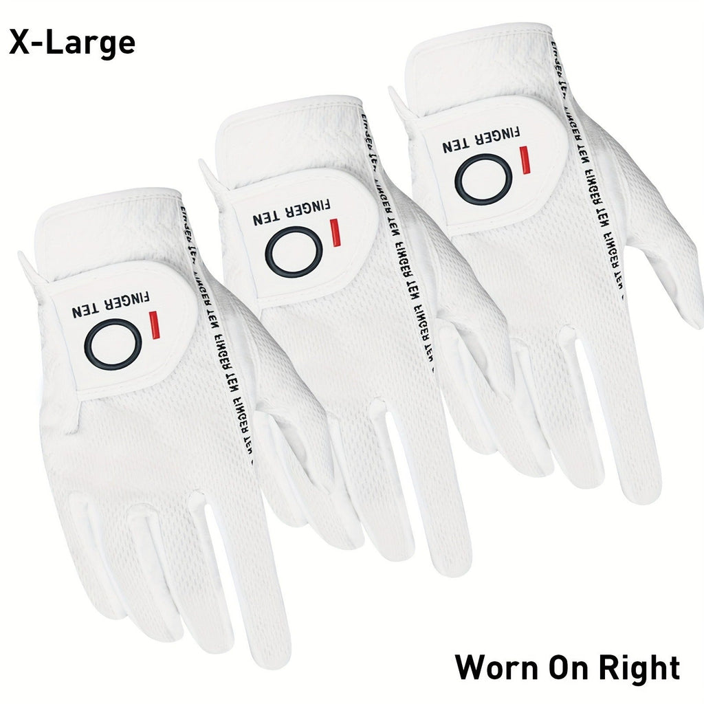 Wet Weather Golf Gloves Rain Grip 3-Pack for Men | Breathable Water-Resistant Golf Gloves for Left & Right Hand