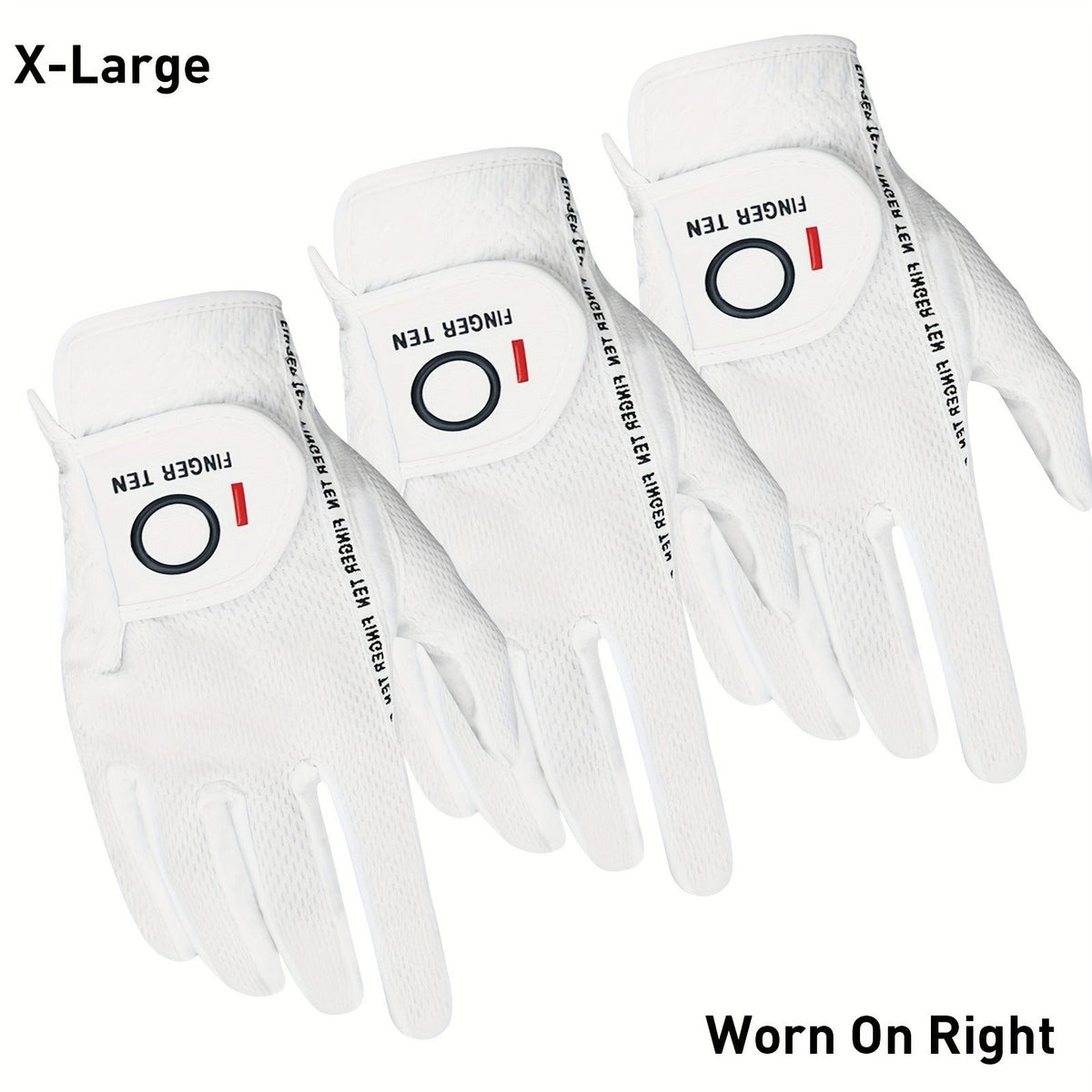 Wet Weather Golf Gloves Rain Grip 3-Pack for Men | Breathable Water-Resistant Golf Gloves for Left & Right Hand