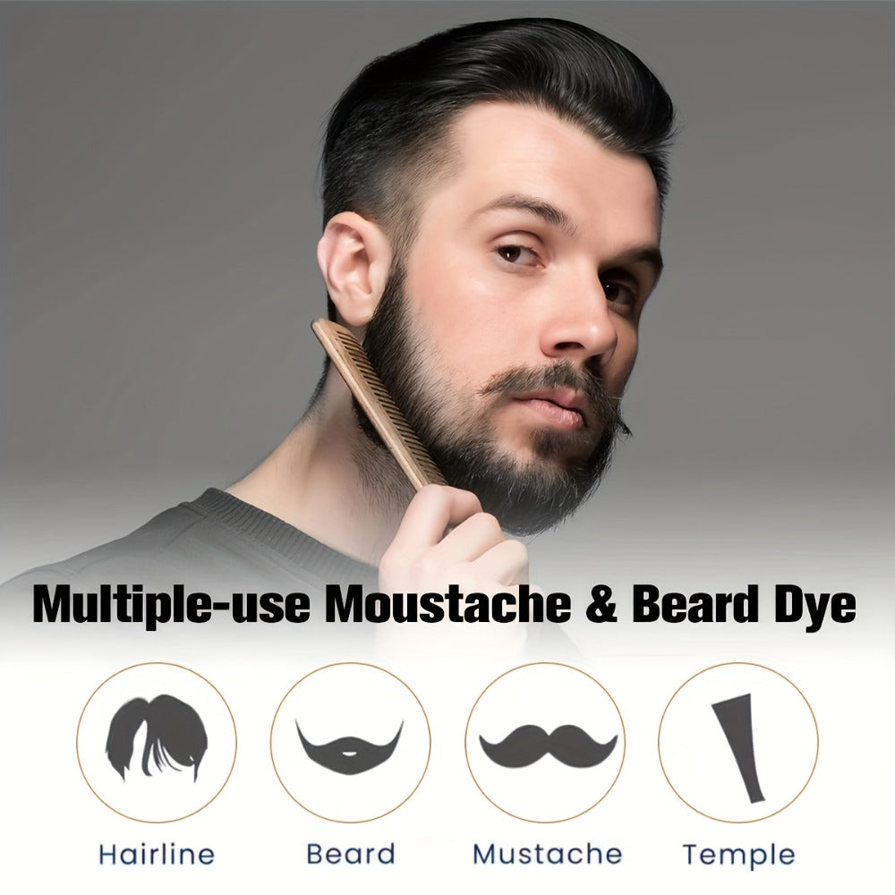 Hair Color Shampoo, YANYUTONG 3-in-1 Black Hair and Beard Color in One 500ml Labeled Pump Bottle