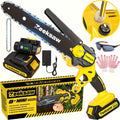 Cordless Mini Chainsaw 8 Inch with 2x2.0Ah Batteries & Charger, Auto Oiler, Chain Tensioning, 26ft/s Speed for Tree Branches & Yard Work