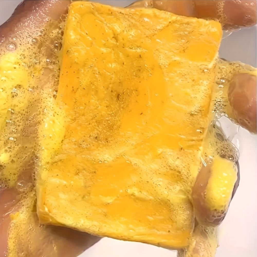 Turmeric Soap Handmade Bar, Lemon, Quercetin & Vitamin E Natural Soap with Olive Oil, Deep Cleansing &