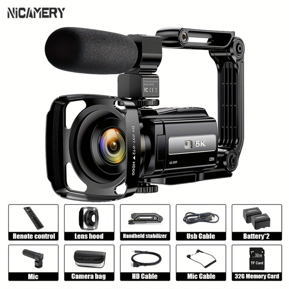 5K 30FPS Vlog Camera 48MP UHD WiFi with 16x Digital Zoom, IR Night Vision for an Everyday Personal Care Routine