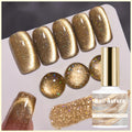 10ml Golden Glitter Cat Eye Gel Polish with Magnetic Color Effect and UV/LED Lamp Curing Label