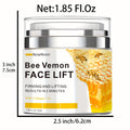 Face Cream Bee Venom 55ml Formula with 1% Collagen for Morning and Evening Face Care in a White and Yellow Jar