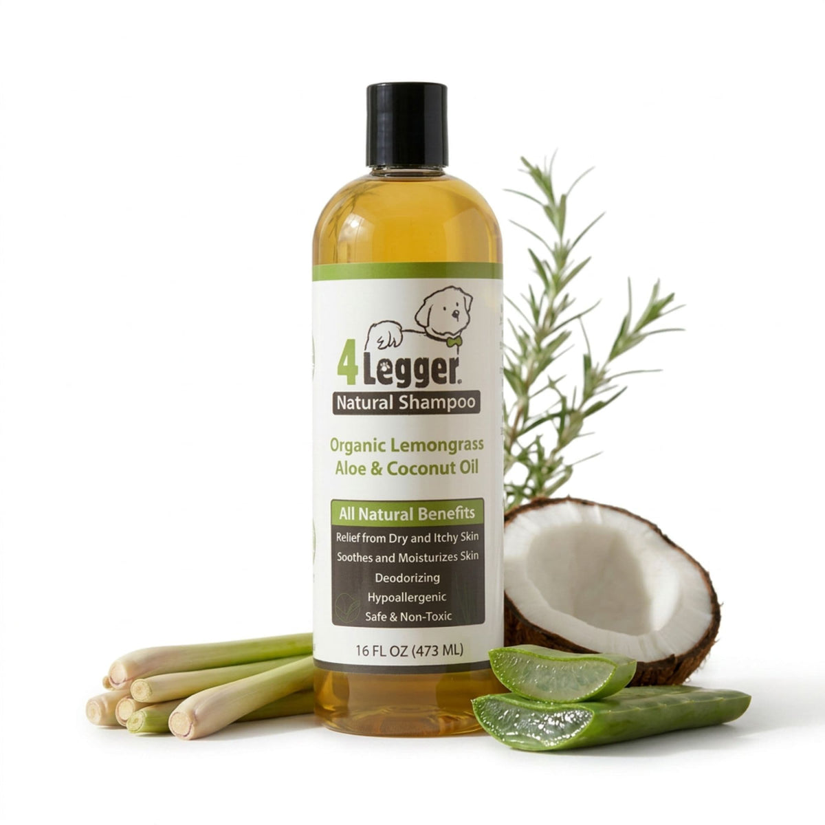 Organic Dog Shampoo 16 oz bottle