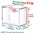 Stackable Acrylic Display Case for ETB & Booster Box – 5mm Thick Clear Magnetic Closure Protective Case for Pokemon Elite Trainer Box