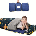 Kids Nap Mat with Pillow Foldable Minky Dot Cooling Breathable Portable Preschool Daycare Mat for Entryways, Bedrooms and Living Spaces