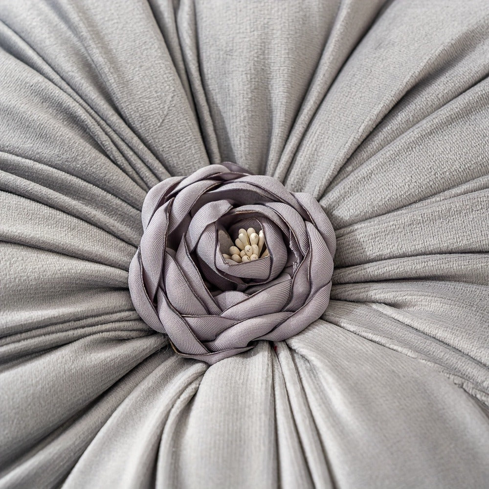 Round Flower Shaped Throw Pillow with Insert 16 Inch Soft Knit Decorative Cushion Machine Washable Zipper for Sofa Bed Car Home Decor 5