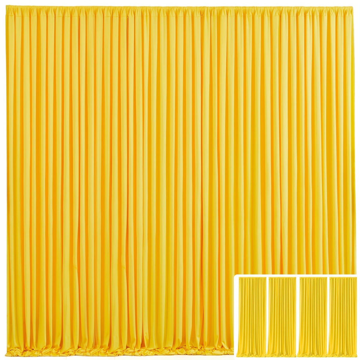 Backdrop Curtains 4 Pack 59x118 Inch, Wrinkle-Resistant Non-Transparent Party Decoration Fabric with Pole Pocket