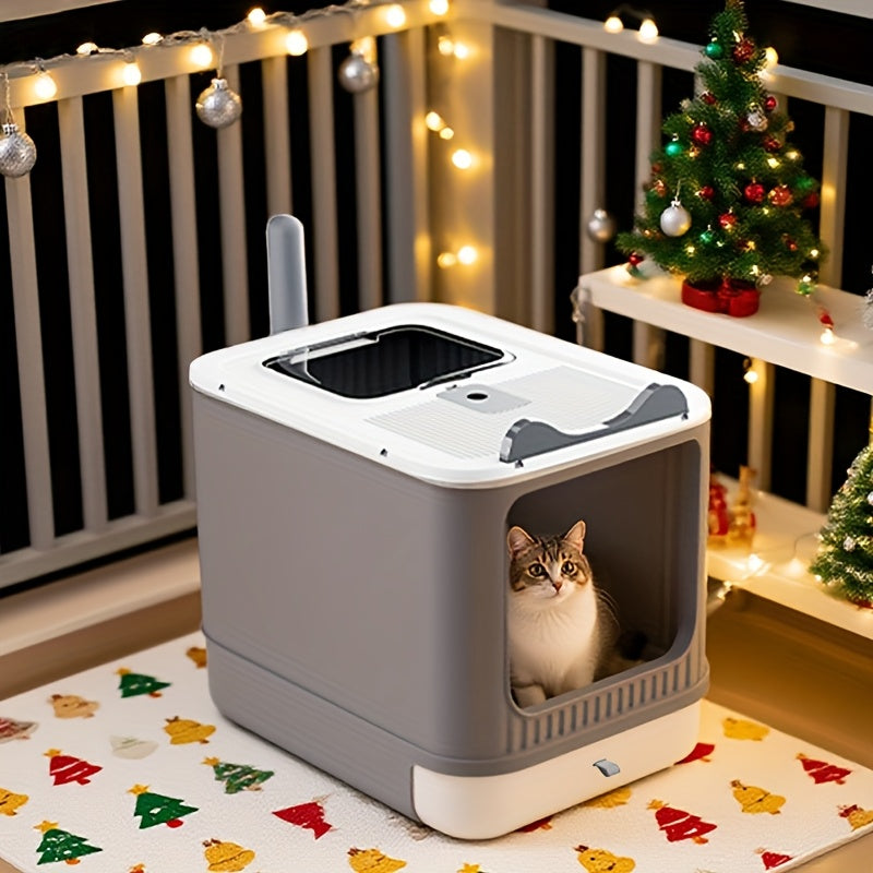 Enclosed Cat Litter Box with Odor Control – Extra Large Covered Design, High Privacy, Easy Clean Modern Cat Toilet for Multiple Cats |
