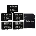 KEXIN MicroSD Memory Card 5-Pack in 128MB, 256MB or 512MB Capacity Options with One Full-Size SD Adapter