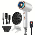 Hair Dryer Hair Styling Tool with 1600W Motor, Six Attachments and Six Color Options for Home Use