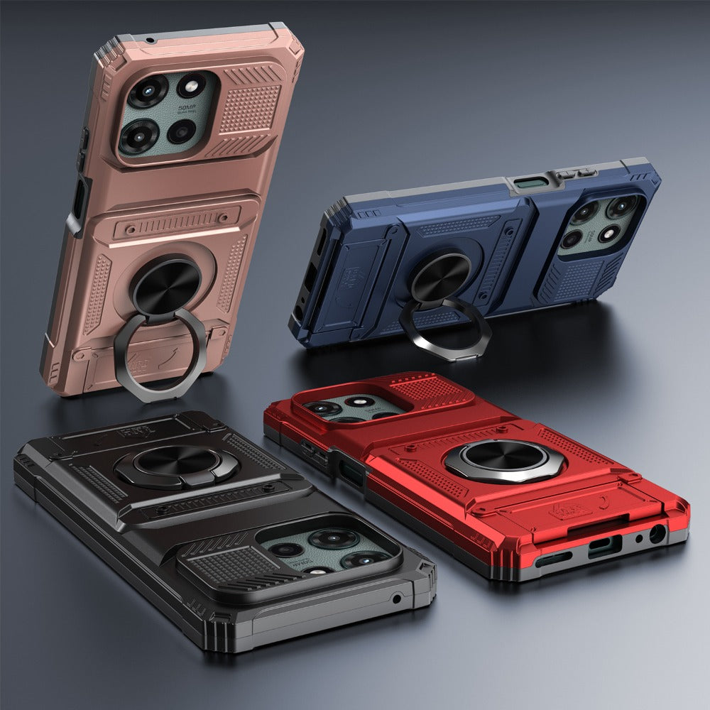 Wallet Moto G 5G 2025 2024 Case Card Holder 360° Ring Stand Dual Layer with the Listed Color, Size or Set Options for Everyday Carry