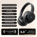 KVIDIO 65H Over-Ear Headphones Wireless HiFi Stereo Rich Bass Low Latency Foldable for Bedside Audio, Alarms and Room Entertainment