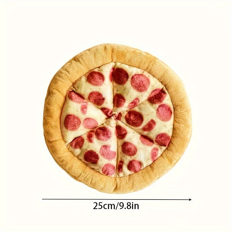 Dog Toy Pizza or Donut Plush with Built-In Squeaker and One or Two-Piece Pack Options for All Breeds