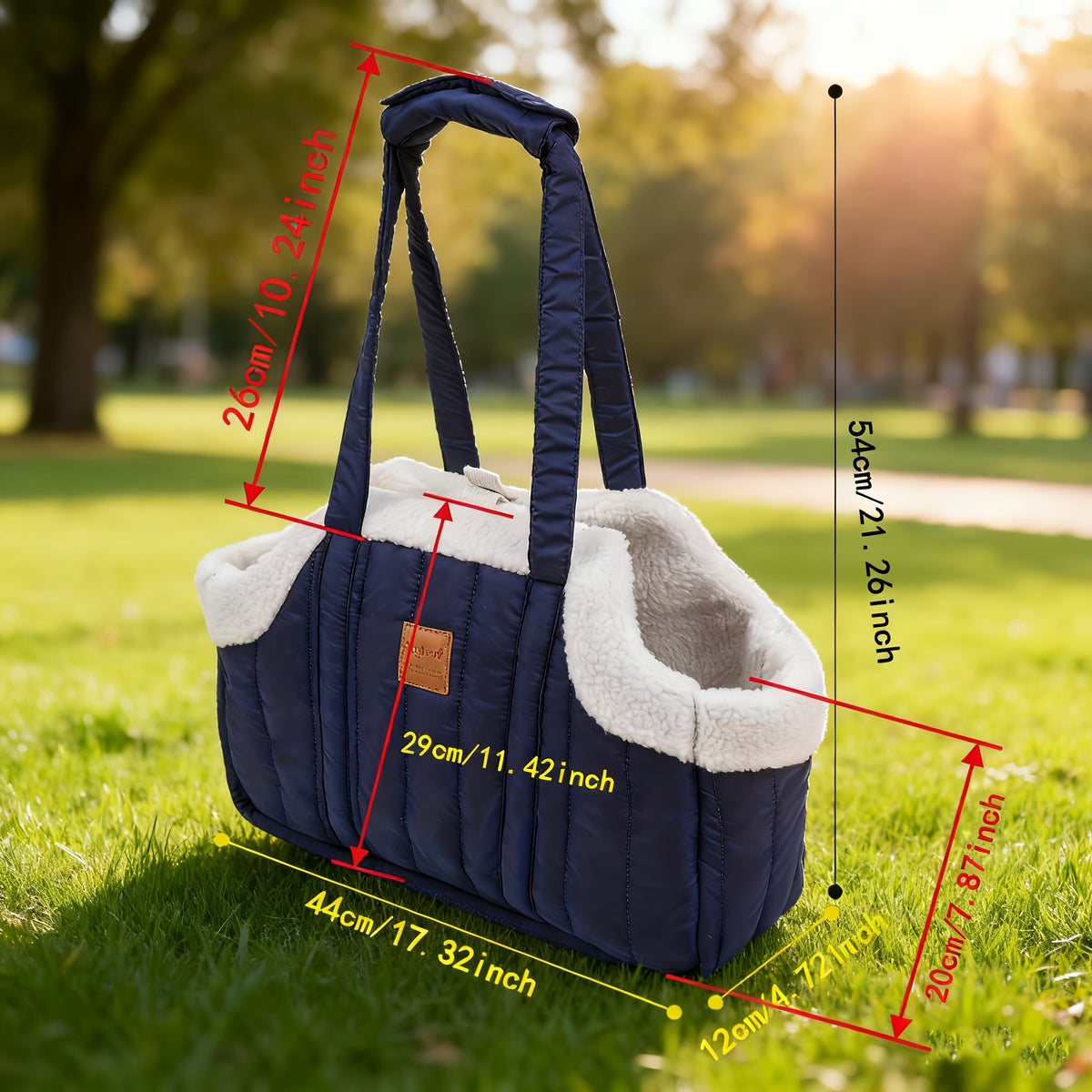 Pet Carrier Handbag Winter Warm Soft-Sided Small Dog Cat Carrier Bag with Snap Closure, Cozy Outdoor Tote Bag for Cold Weather