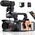 6K 64MP Video Camera Camcorder with IR Night Vision, DINGETU 18X Zoom Vlogging Camera, 4.0" Touch Screen