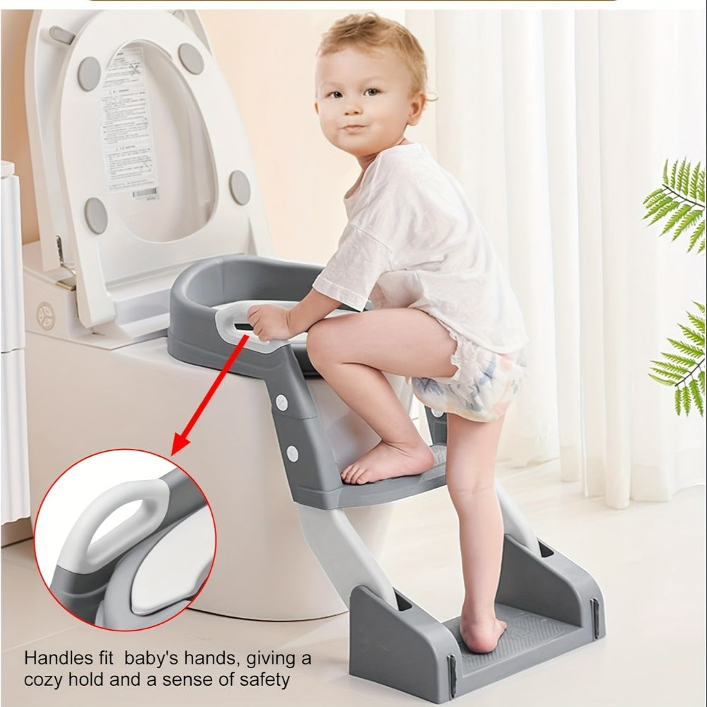 Potty Training Seat with Step Ladder 2-in-1 Toddler Toilet Seat & Stool - Foldable Kids Potty Chair with Splash Guard