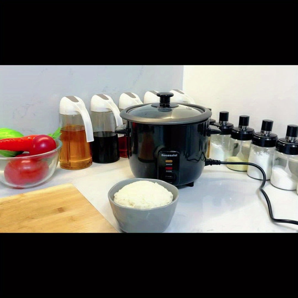 Three-Cup Uncooked / Six-Cup Cooked Rice Cooker with One-Touch Cook and Warm Modes, Inner Pot and Accessories