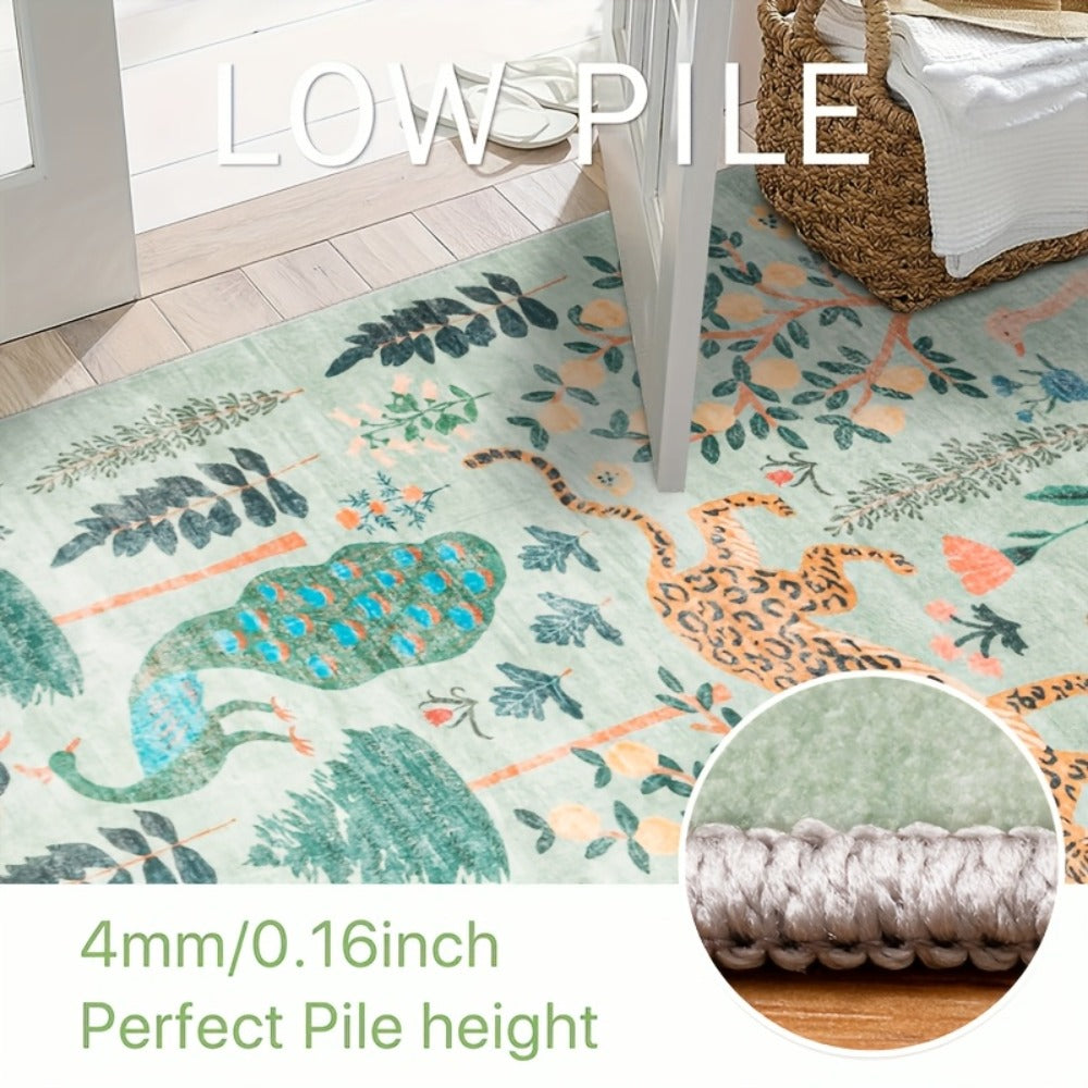 Area Rug 8x10 Floral, Forest and Geometric Print Collection with Six Machine-Washable Options