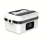 Heated Lunch Box, 8000mAh Battery-Powered 60W 1L Food Warmer with Timer and Power Bank Function