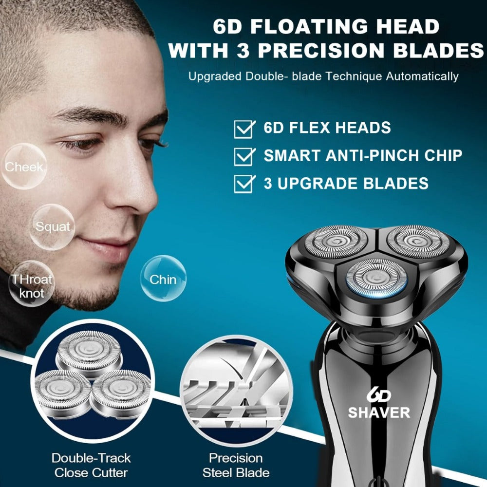 Electric Shaver 2-Pack with 3D Floating Heads, LED Power Indicators and Rechargeable Design