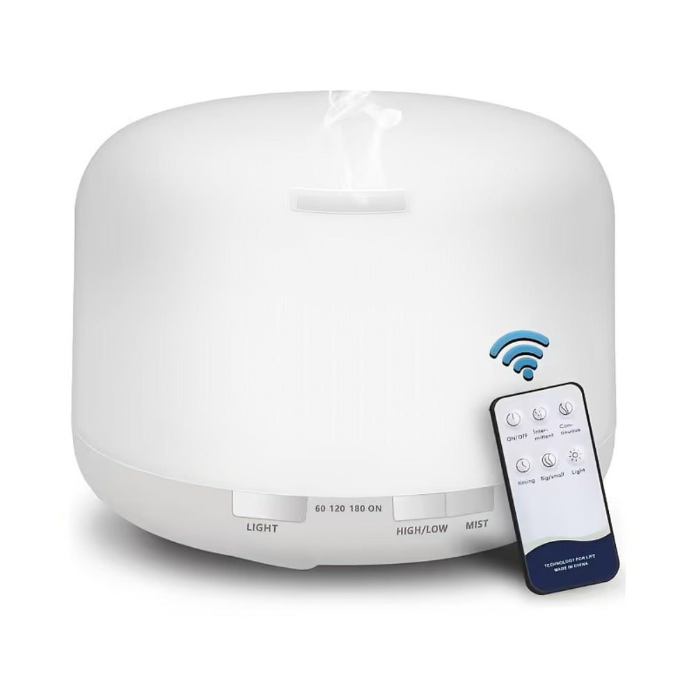 500ml Aroma Diffuser with Continuous or Intermittent Mist, Seven-Color Light, Four Timers and Remote Control