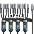 MFi 3-in-1 Charging Cable 100W Fast Charge 4/8 Pack for an Everyday Personal Care Routine, with Listed Configuration