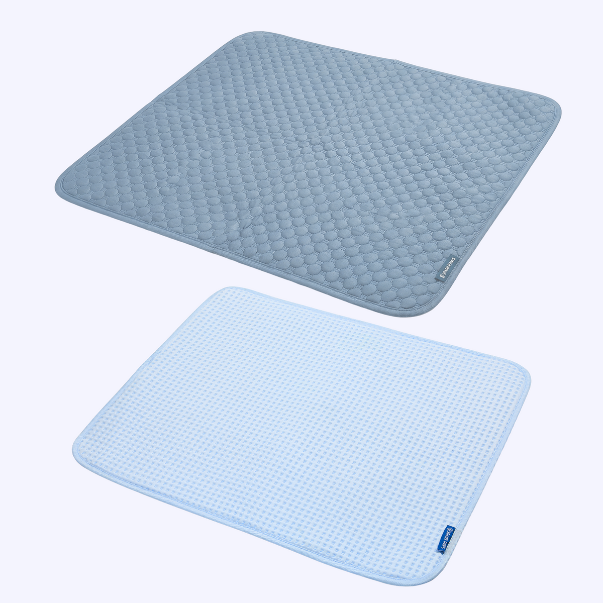 Two-Pack Cooling Dog Mats Ash Blue Waffle Blue / S