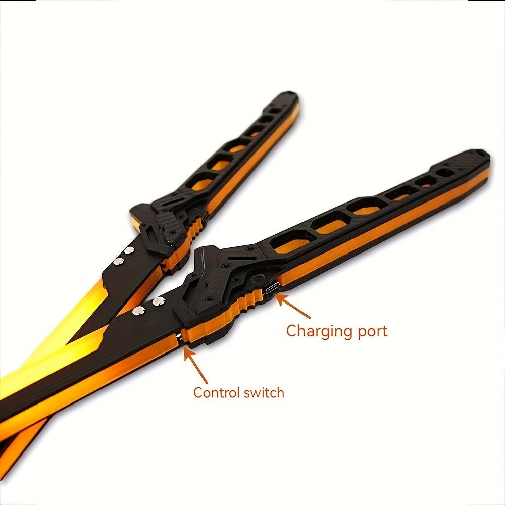 LED Samurai Sword Cyberpunk Glowing Katana 80cm, Acrylic Light-Up Blade for Halloween Costume Party Cosplay Sci-Fi Anime Props