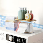 Clear Stackable Trash Bag Roll Dispenser with Bamboo Lid and One-, Two- or Four-Pack Options