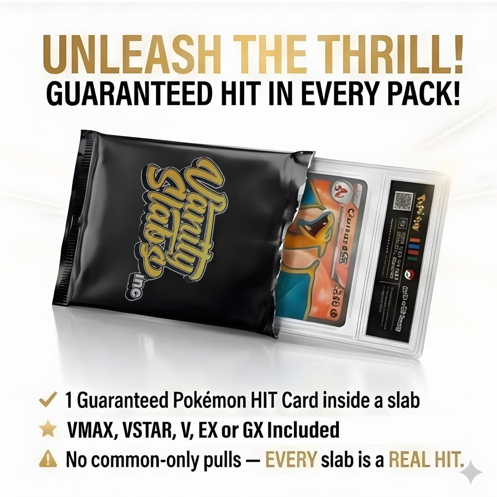 Pokemon Rare Card Slab Bundle – Ultra or Double Rare Pokémon Card Sealed in Vanity Slabs Display Case with 10 Bonus Holo Cards | EX V VMAX