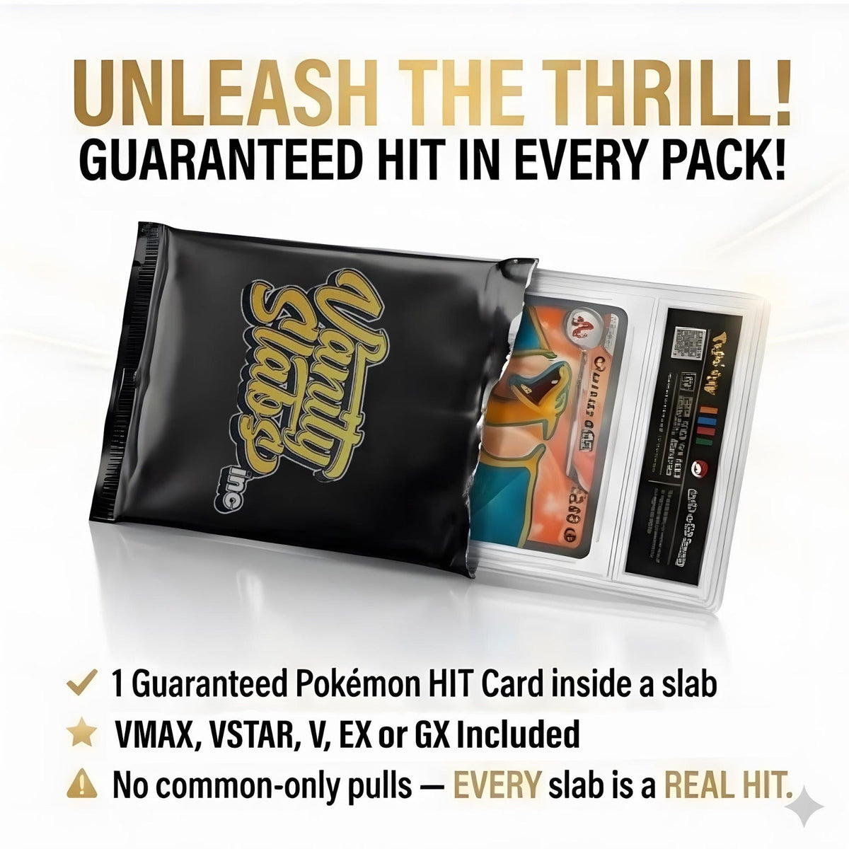Pokemon Rare Card Slab Bundle – Ultra or Double Rare Pokémon Card Sealed in Vanity Slabs Display Case with 10 Bonus Holo Cards | EX V VMAX