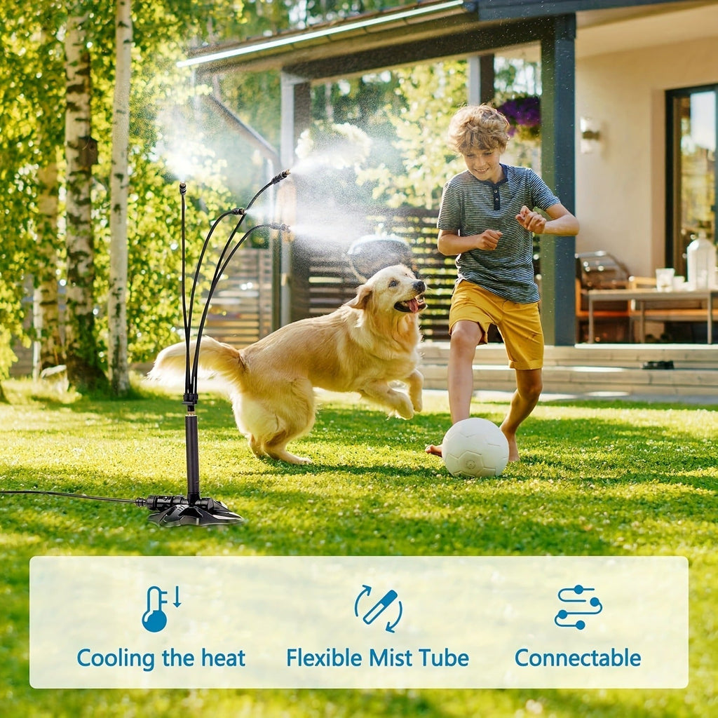 Outdoor Misting System Portable 26.5Ft Mist Cooling Kit with Adjustable Stand for Patio Garden BBQ